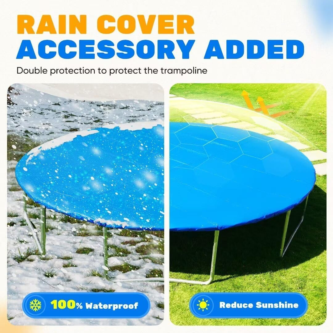 1200LBS Weight Capacity Trampoline 16 15 14 12 10 8 FT for Kids with Safety Enclosure Net for Children Adults Outdoor Yard Trampolines