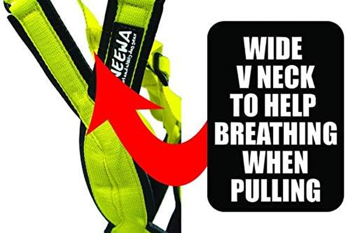 Adjustable Sled Pro Harness (Large, Yellow), Dog Harness for Large Breeds, Giant Dogs, Sled Pulling