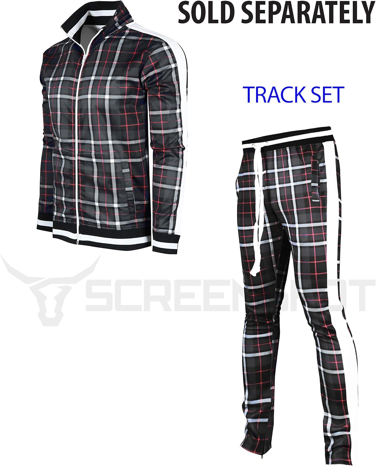 -TRACK JACKET Mens Urban Hip Hop Premium Track Jacket - Slim Fit Side Taping Sportswear Urbanwear Streetwear Top