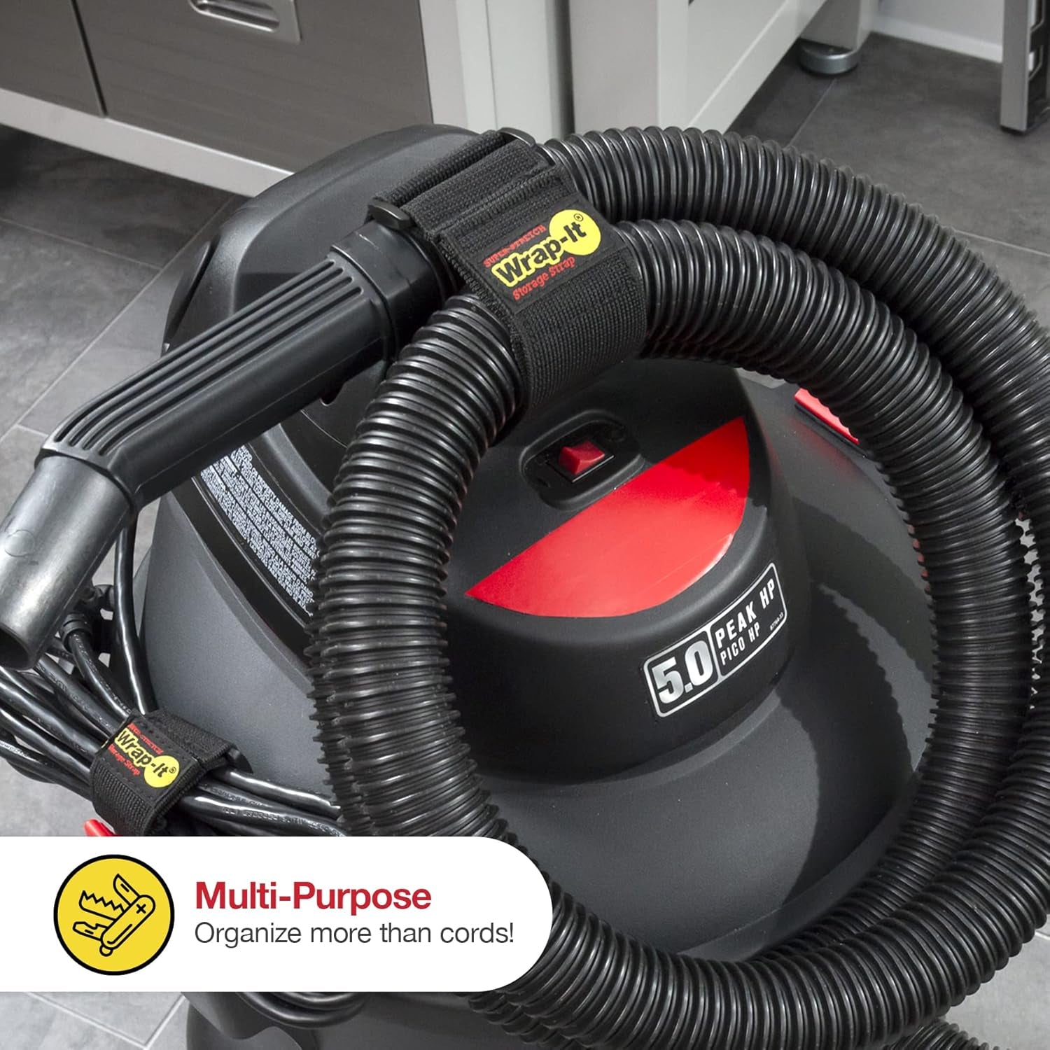 - Super-Stretch, 18" (6 Pack) - Elastic Hook and Loop Cinch Straps - Extension Cord Organizer, Hose and Cables Straps, Cord Wrap