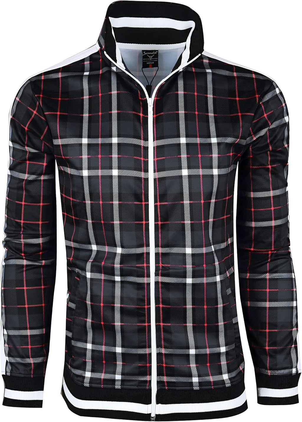 -TRACK JACKET Mens Urban Hip Hop Premium Track Jacket - Slim Fit Side Taping Sportswear Urbanwear Streetwear Top